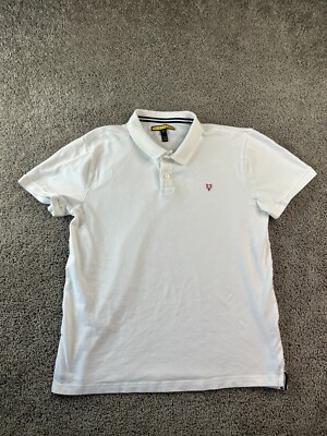 Prince Fox Polo Shirt Mens Extra Large White Red Logo Cotton Blend Casual 