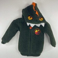 JURASSIC WORLD Kids Boys Toddler Hunter Green Jacket with Dino Hoodie Size 12M