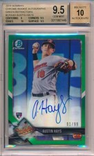 2018 Bowman Chrome Green Refractor /99 Austin Hays RC BGS 9.5 10 Sub 10 Auto
