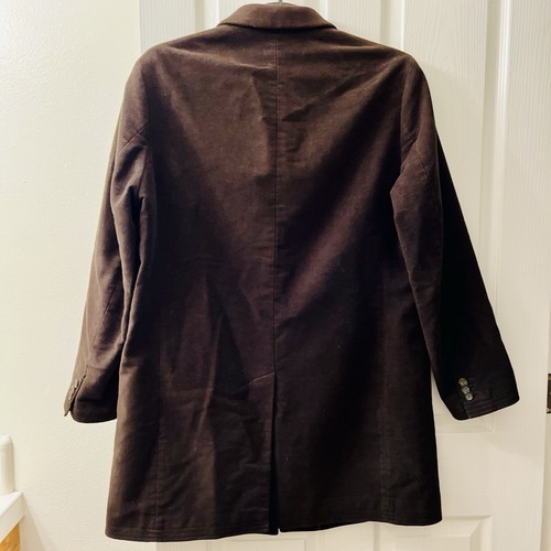 Banana Republic Heritage Men’s XL Pea Coat Brown Moleskin Car Jacket 100% Cotton - Picture 3 of 11