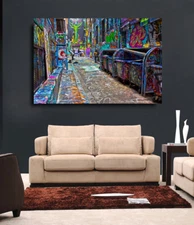 Sick Alleyway Street Art Canvas Print Huge 36 x 24 print Insane Print Austrailia