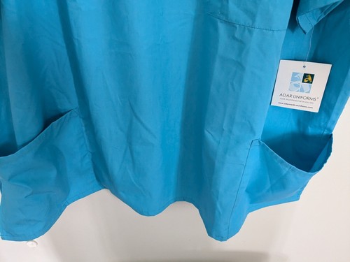 Adar Unisex Scrub Top, Size 4XL, Color~Turquoise, NWT - Picture 7 of 10