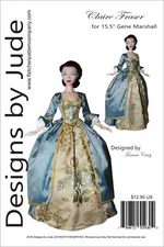 Outlander Claire Fraser Sewing Pattern for 15.5" Gene Marshall Dolls Poldark