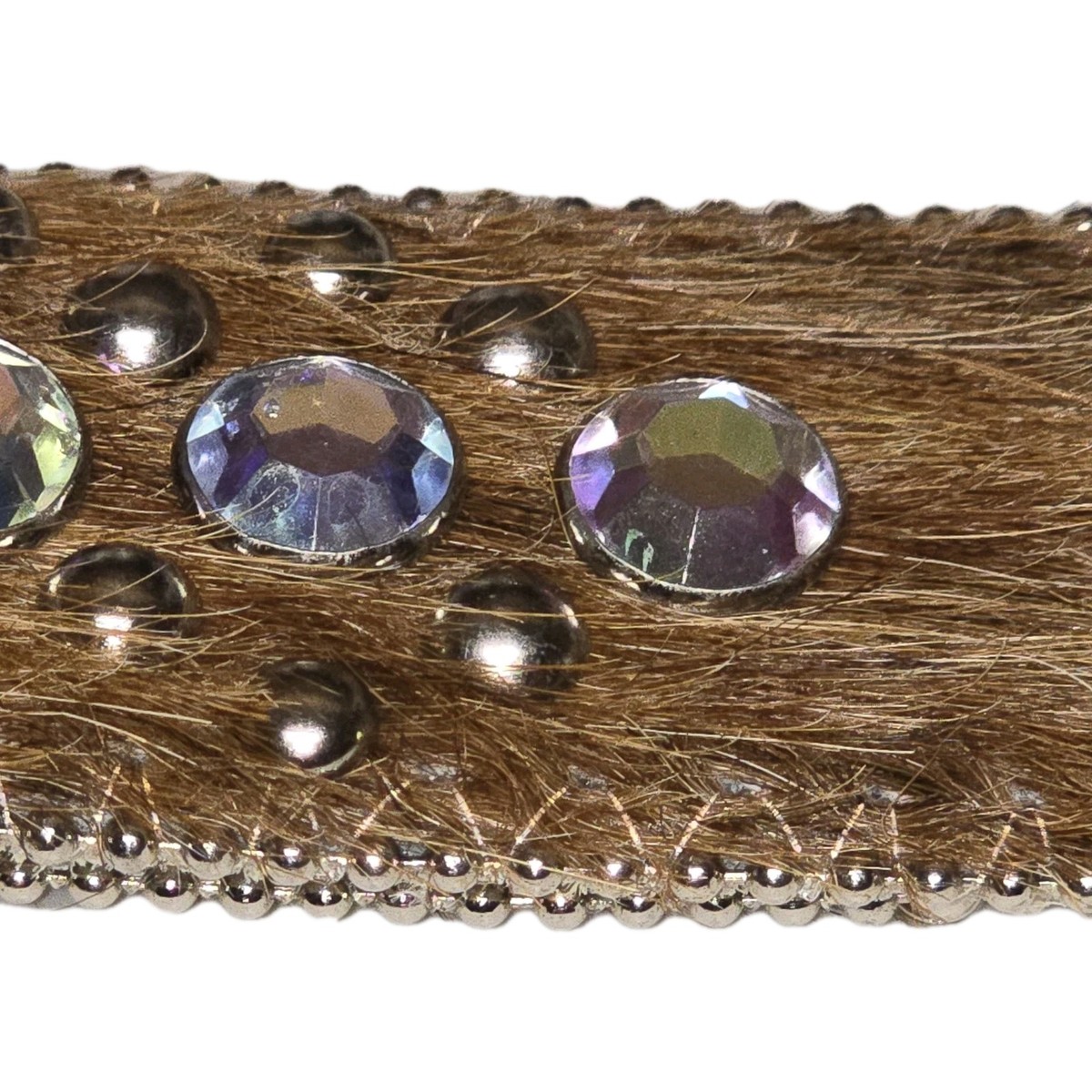 BHW Heavy Leather Cow Hair Western Rodeo Belt Cowgirl Rhinestones Stars L 38-39 BHW Heavy Leather Cow Hair Western Rodeo Belt Rhinestones  main image 2