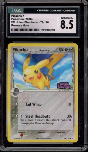 Pokemon Pikachu EX Holon Phantoms Reverse Holo #79 CGC 8.5