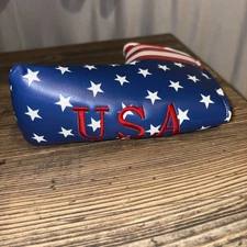 American USA Stars & Stripes Flag Golf Putter Cover Headcover Blade Head Cover