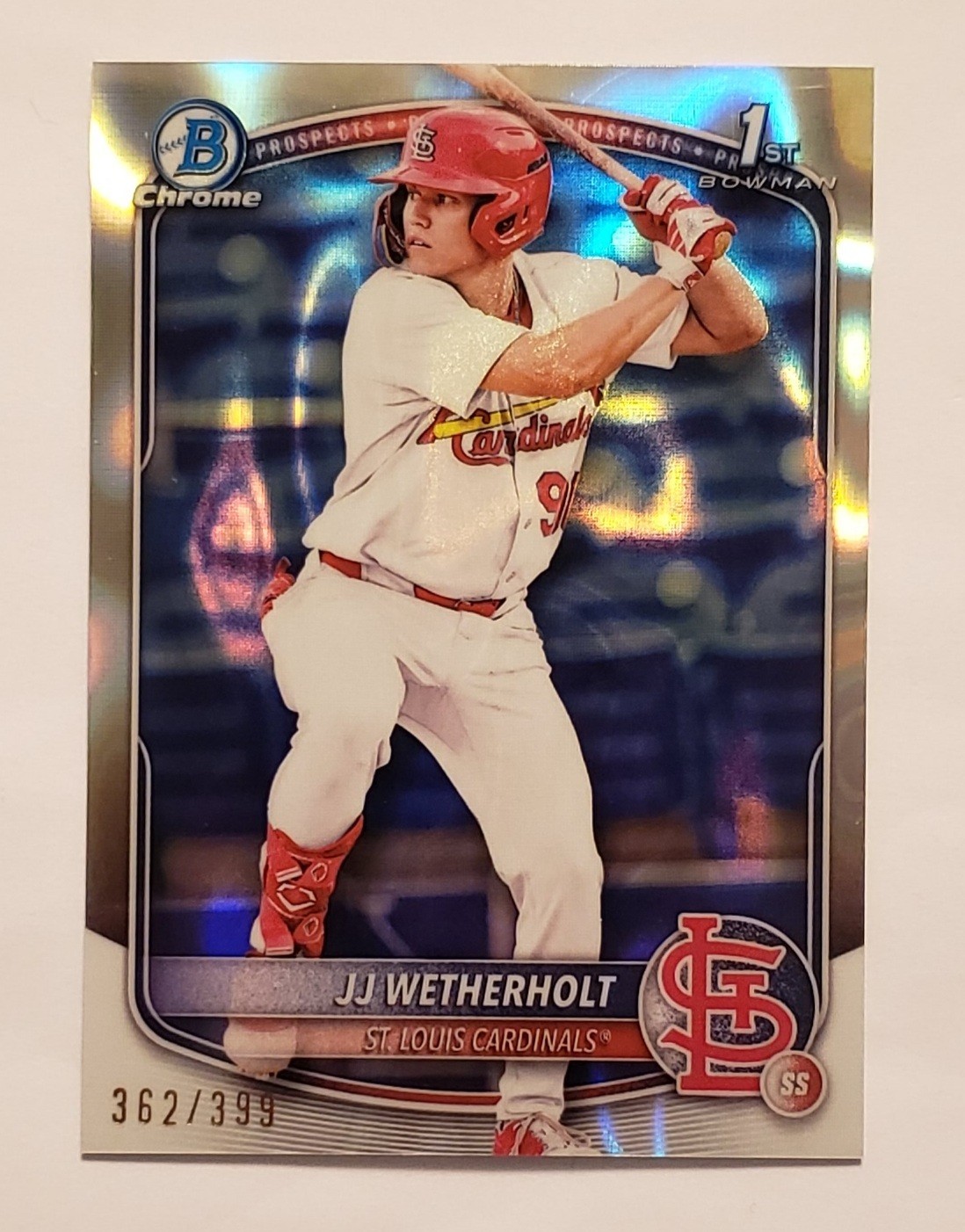 2025 Bowman - Chrome Prospects JJ Wetherholt #BCP-22 Lava Refractor /399 (RC)