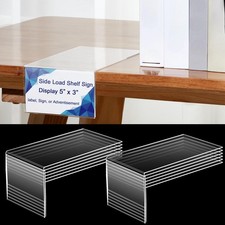 Clear Acrylic Shelf Label Holders 5x3 Inch Retail Shelf Talkers 12 PCS