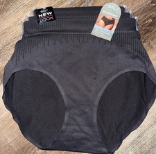 Bali  3-Pair Womens Seamless Brief Underwear Panties Nylon Blend Black  XL