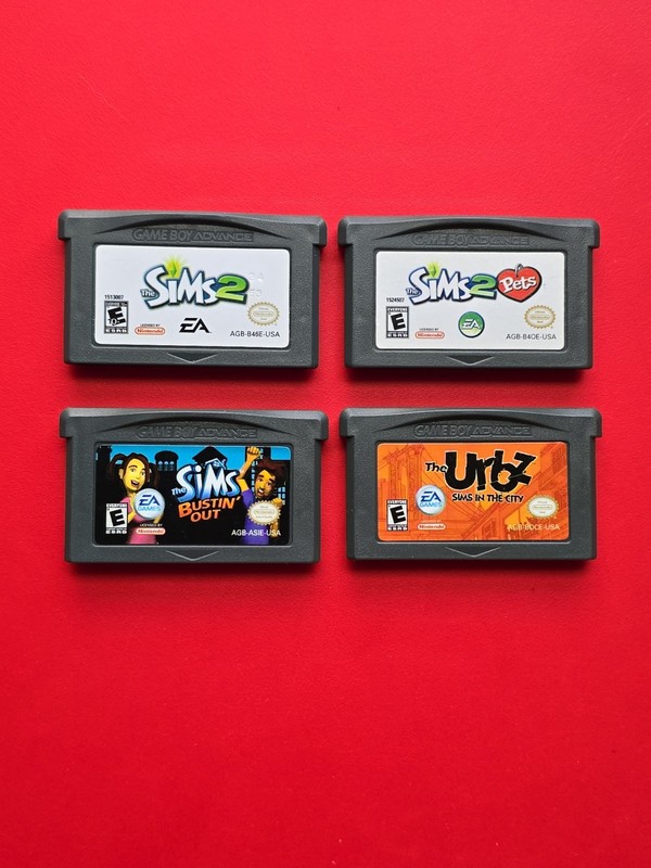 Sims 2 Pets Urbz City & Bustin' Out Nintendo Game Boy Advance Lot 4 Games OEM