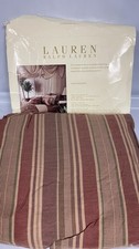 Ralph Lauren Northern Cape King Bed Skirt 17&rdquo; Terra Cotta Beige Stripe