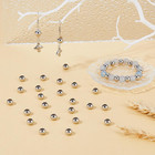 100Pcs 8mm Round Metal Beads Stainless Steel Spacer Beads Large Hole Metal Eu...