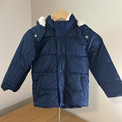 BABY GAP Sherpa-Lined Navy Blue Puffer Winter Jacket Size 5T