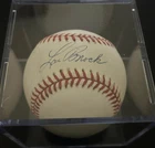 LOU BROCK ST. LOUIS CARDINALS VINTAGE AUTOGRAPHED BASEBALL WITH SHOWCASE
