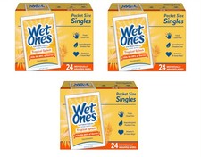 Wet Ones Hand Wipes Singles, Tropical Splash, 24 Ct - Pack of 3