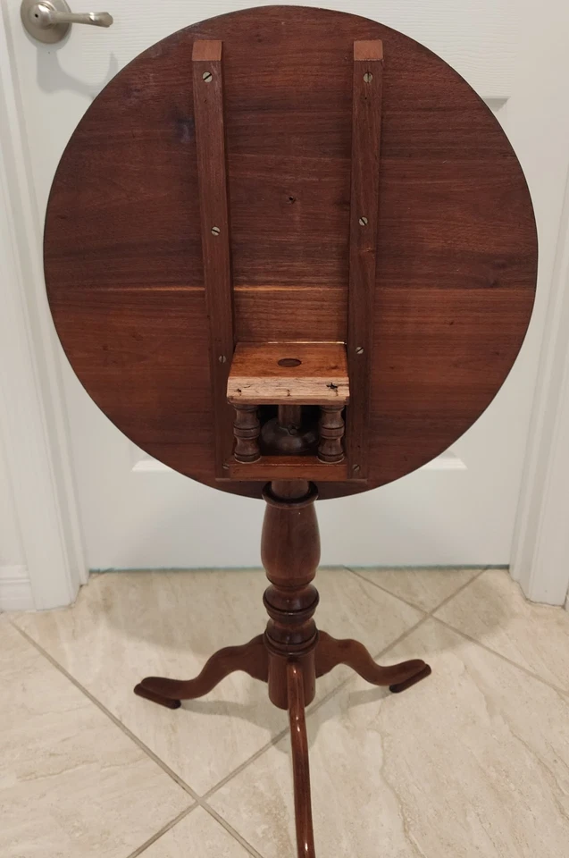 Старинная клетка для птиц поворотный наклонный верх красное дерево сторона чайный столик штатив ножки 24 «H x 22» W - Изображение 4 из 4