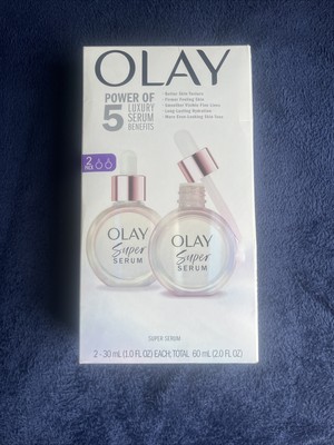 OLAY Super Serum 2 pack - 1oz each, 2oz Total - Power of 5 Luxury Serum Benefits