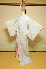 Silk Kimono Komon Women Japanese vintage Robe 164cm 1060