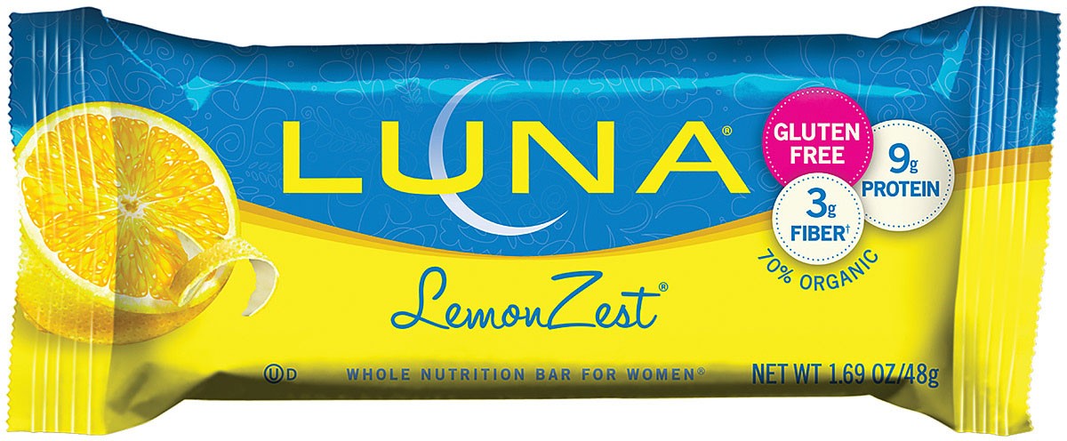 Энергетический батончик Luna с лимонной цедрой - Без глютена, с низким содержанием сахара, 8-10 г белка, Женский