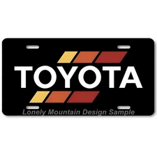 Toyota Retro Logo #2 Inspired Art Black FLAT Aluminum Novelty License Tag Plate