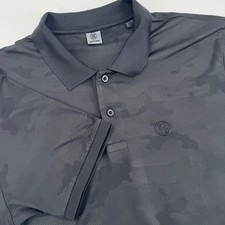 G/FORE Mens Camo Performance Polo Shirt Black Tonal Camouflage Size L Large