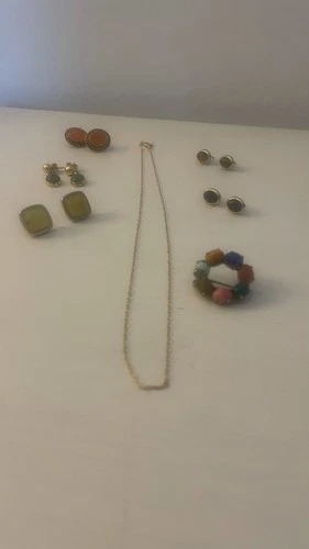 Vintage Costume Jewelry Lot Avon Signed Pieces Earrings Necklace Brooch