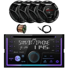 JVC Bluetooth CD Player Receiver, 4x 6.75" 300W Speakers, Radio Antenna, Wire