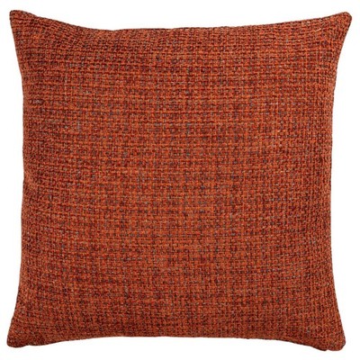 Rustikaler Kissenbezug aus Korbgeflecht extra groß. Strukturiertes Burnt Orange. 23x23''