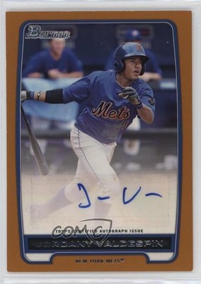 2012 Bowman Retail Prospect Orange 111/250 Jordany Valdespin Rookie Auto RC sh7