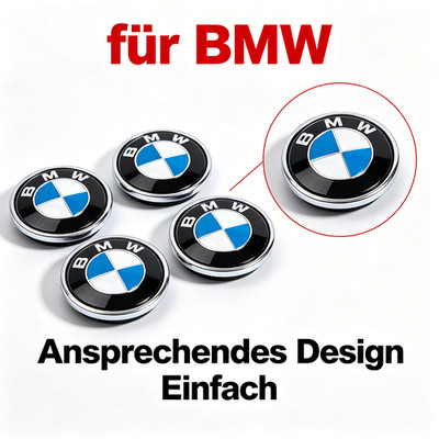 4 Stück Radnabenkappen Nabendeckel 36136783536 Felgendeckel 68mm Nabenkappe BMW