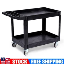 Rolling 2-Tier Service Utility Cart with 5" Wheels, Heavy Duty 550lbs Capacity