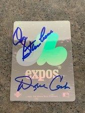 MONTREAL EXPOS SIGNED CARD 1ST PITCH/1ST HIT AT 