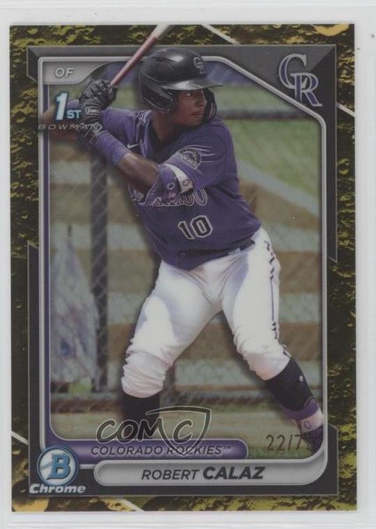 2024 Bowman Chrome Prospects Yellow Lunar Refractor /75 Robert Calaz #BCP-131