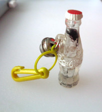 Vintage 1980s Plastic Bell Charm Empty Clear Coca Cola Bottle