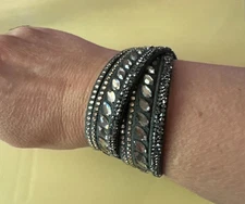 Swarovski Slake Pulse Wrap Bracelet Multi Color Crystals 15.5 Inches