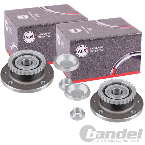 2X A.B.S. Radlager/Radnabe Mit ABS-RING Hinten Passend FüR CitroËN Xsara Peugeot-image