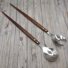 Vintage Mid Century Serving Spoon Fork Salad ...
