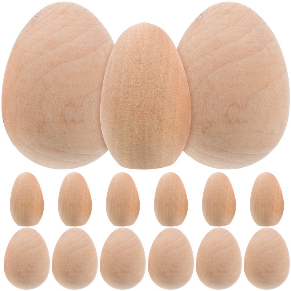 20pcs Artificial Eggs DIY Wood Eggs Fake Eggs Artificial Chicken Egg ...