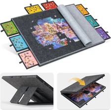 2000 Piece Jigsaw Puzzle Board with 8 Drawers & Cover, Foldable Jigsaw Puzzle Ta