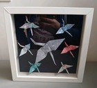 Origami cranes Ikea Ribba White photo frame  10 X 10 Inches  Artwork