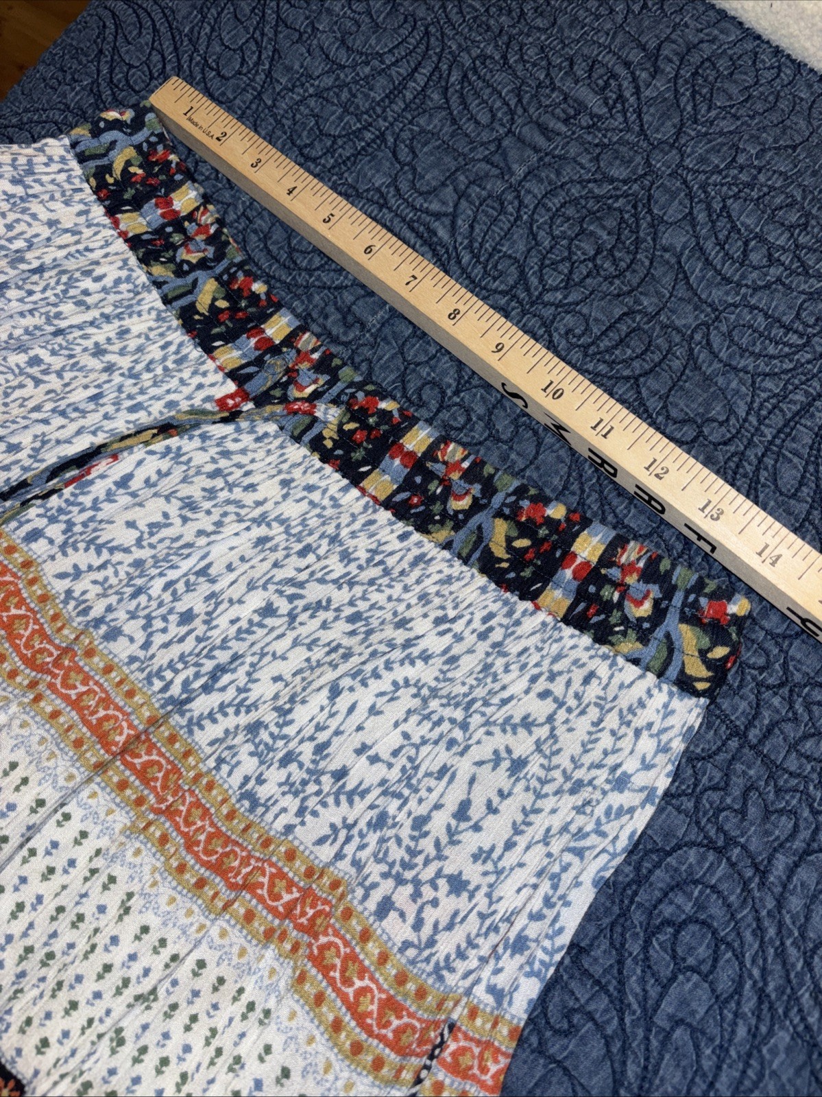 ORVIS M Multi Floral Print Maxi Skirt Rayon Broom… - image 8