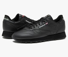 NIB Reebok Classic Leather 'Black Pure Grey' men Sz 7 women's Sz 8.5