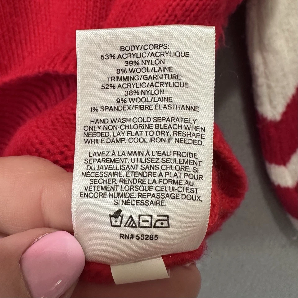 Suéter Vintage Express Difuso Talla Pequeña Rojo Blanco Mezcla de Lana Universitaria Y2K Foto 4 de 4