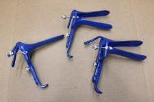 Lot of 3 Blue Coated Vaginal Speculum