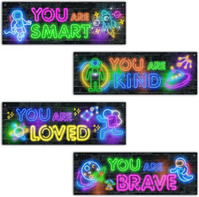 4 Pcs Space Astronaut Wall Decor Sign, Inspirational Quotes Wall Art Decor Gift