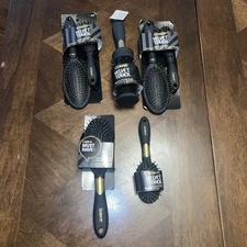 Lot Of 7 Conair Velvet Touch All Style Hair Brushes Black NWT 2016