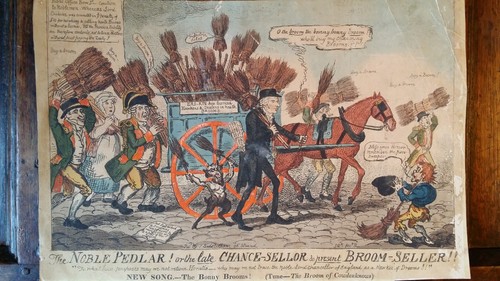 IMPRESIÓN SATÍRICA ANTIGUA 1816 - GEORGE CRUIKSHANK - VENDEDOR DE ESCOBAS O VENDEDORES AMBULANTES NOBLES - Imagen 2 de 12