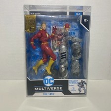 McFarlane DC Multiverse Flashpoint The Flash Gold Label w  Cyborg BAF NIB W case