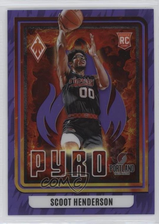 2023-24 Panini Phoenix Pyro Purple 17/75 Scoot Henderson #12 Rookie RC rw6