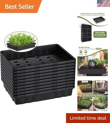 Extra Thick Heavy Duty 10 Pack Seed Starting Trays - Microgreens Growing Tray...